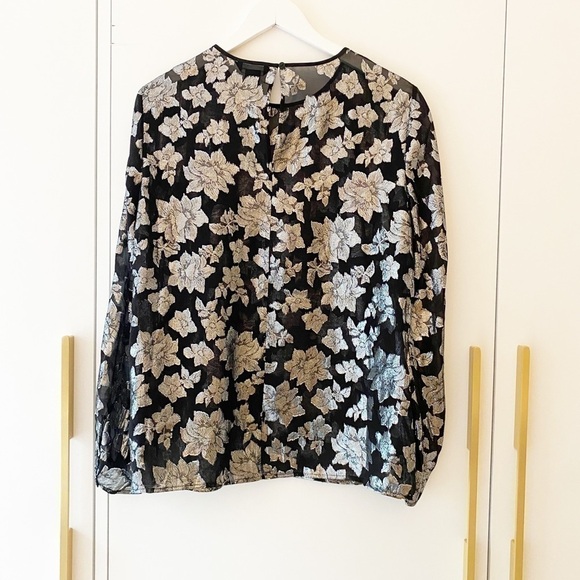 𝅺BNWT Club Monaco Crewneck Jacquard Top - Picture 13 of 17